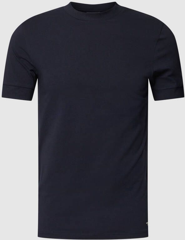 Drykorn T-shirt met geribde ronde hals model 'ANTON'