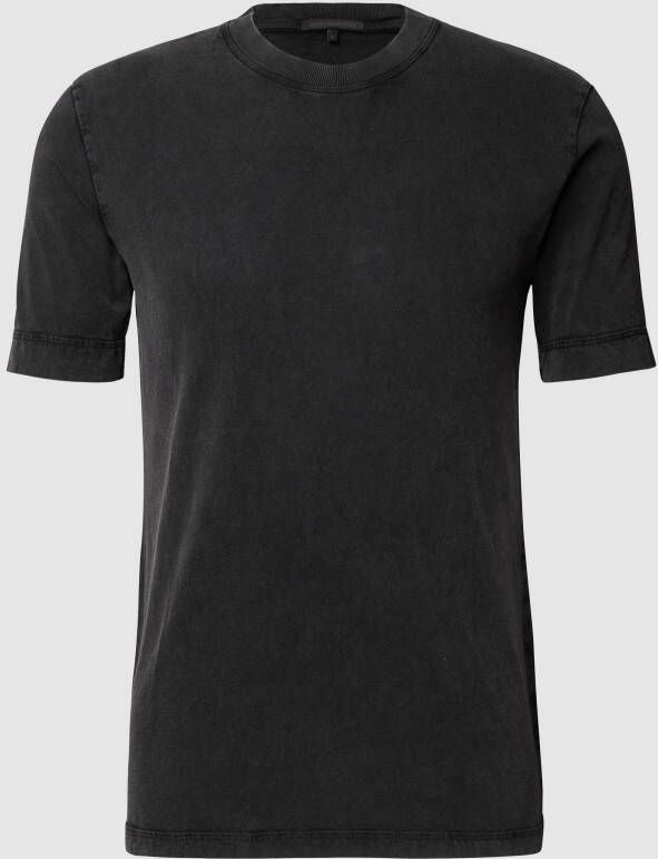 Drykorn T-shirt met geribde ronde hals model 'RAPHAEL'
