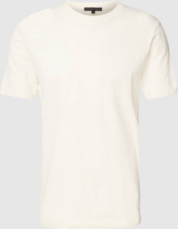 Drykorn T-shirt met geribde ronde hals model 'RAPHAEL'
