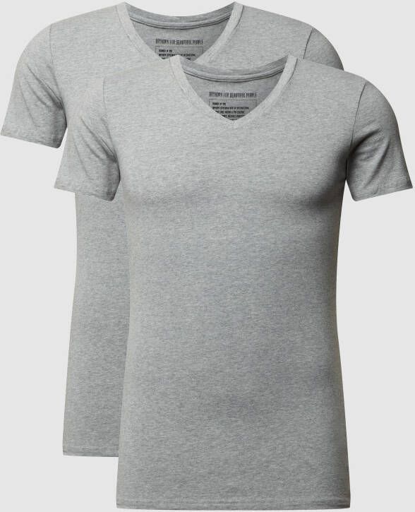 Drykorn T-shirt met stretch in een set van 2 stuks model 'Caris'