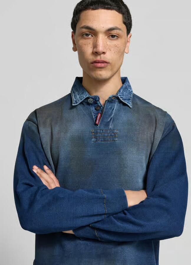 Dsquared2 regular fit poloshirt in denimlook