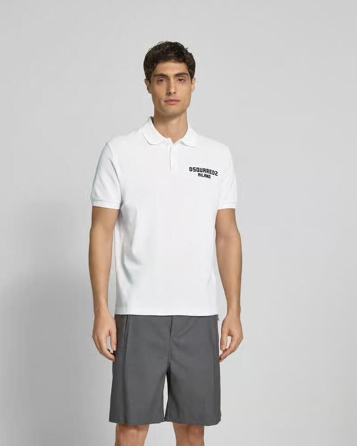 Dsquared2 Monogram Katoenen Poloshirt met Klassieke Kraag White Heren - Foto 2