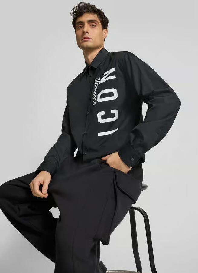 Dsquared2 Regular fit vrijetijdsoverhemd met labelprint