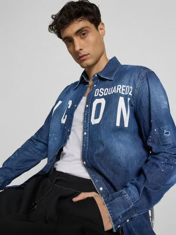Dsquared2 relaxed fit jeanshemd met knoopsluiting