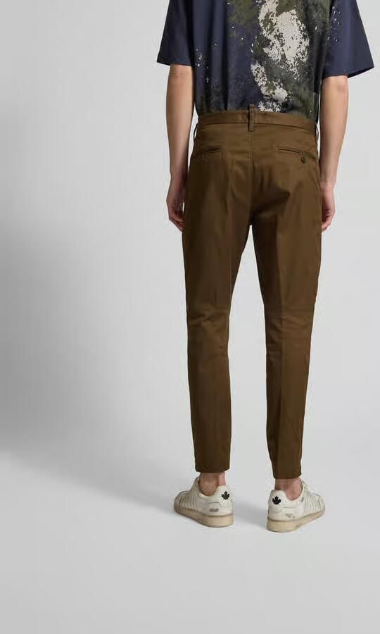 Dsquared2 Stretch Katoen Chino Broek Donkergroen Green Heren - Foto 7