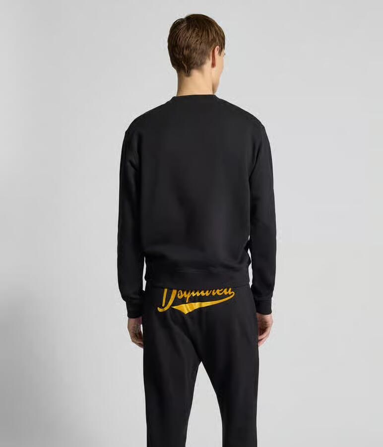 Dsquared2 Monogram Katoenen Sweatshirt met Geribbelde Hals Black Heren