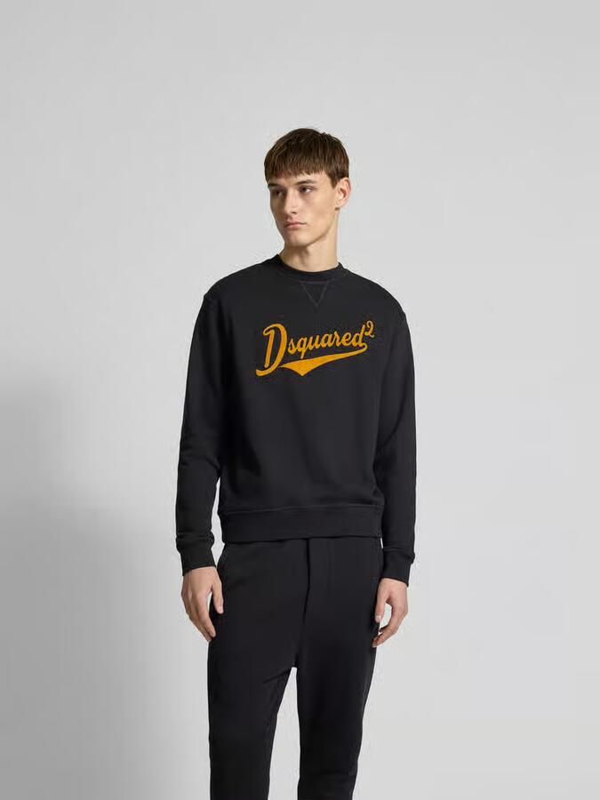 Dsquared2 Monogram Katoenen Sweatshirt met Geribbelde Hals Black Heren - Foto 3