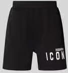 Dsquared2 Monochrome Katoenen Shorts met Elastische Tailleband Black Heren