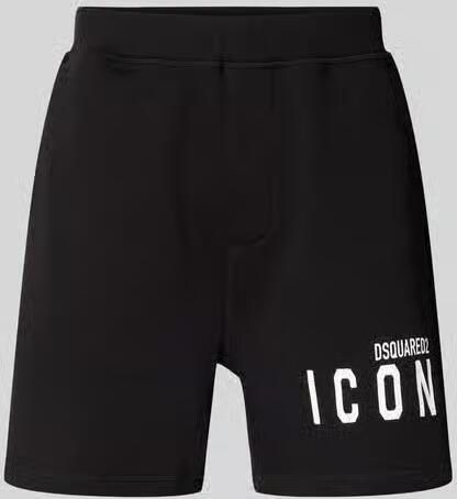 Dsquared2 Monochrome Katoenen Shorts met Elastische Tailleband Black Heren - Foto 2