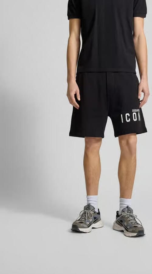 Dsquared2 Monochrome Katoenen Shorts met Elastische Tailleband Black Heren - Foto 3