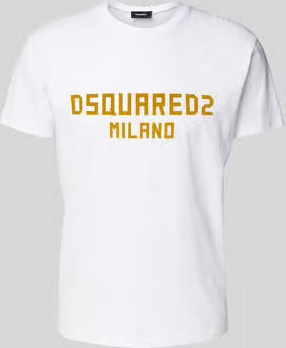 Dsquared2 Monogram Katoenen T-shirt met Geribbelde Ronde Hals White Heren - Foto 5