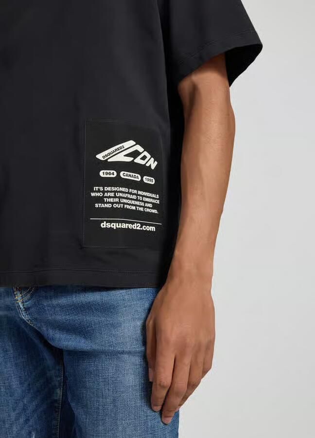 Dsquared2 Katoenen Crew-Neck T-Shirt Losse Pasvorm Black Heren