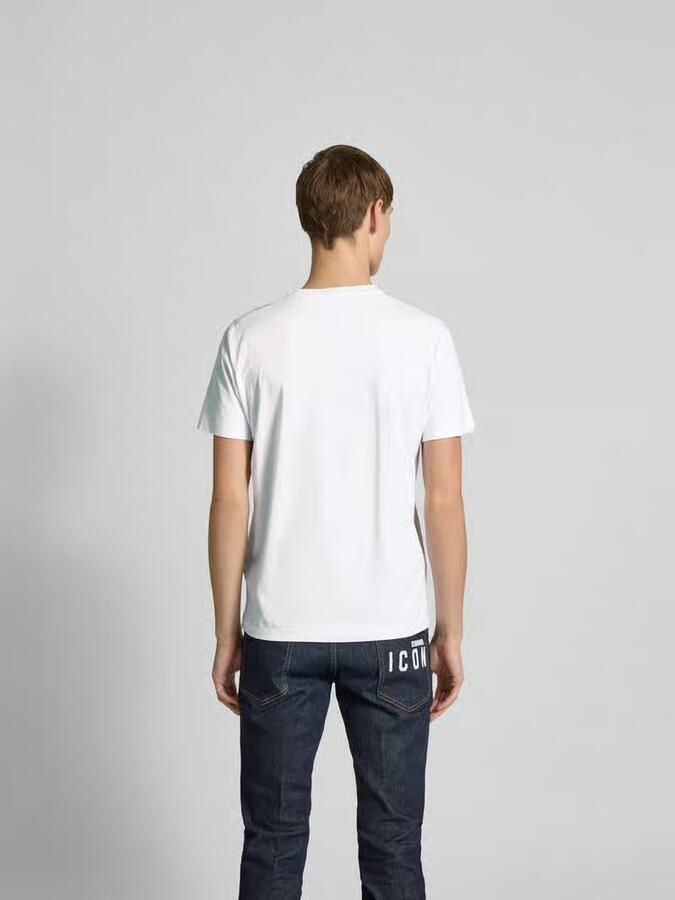 Dsquared2 Monogram Katoenen T-shirt met Geribbelde Ronde Hals White Heren - Foto 3