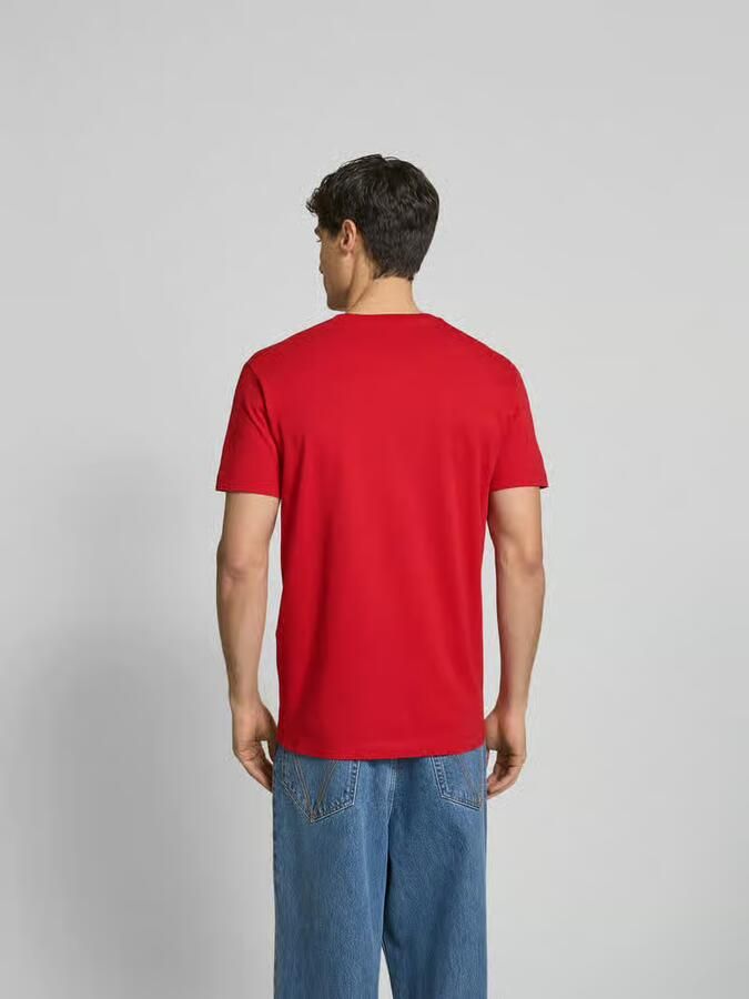 Dsquared2 T-shirt met logo en fluweelachtige afwerking Red Heren - Foto 2