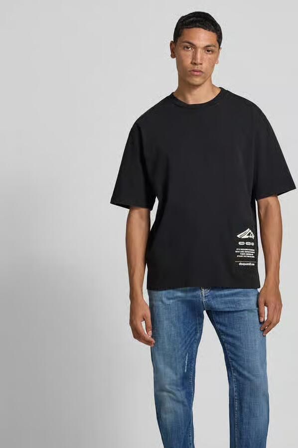Dsquared2 Katoenen Crew-Neck T-Shirt Losse Pasvorm Black Heren - Foto 2