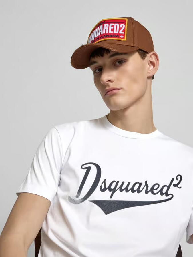 Dsquared2 Witte Katoenen Print Crew Neck T-shirt White Heren - Foto 2