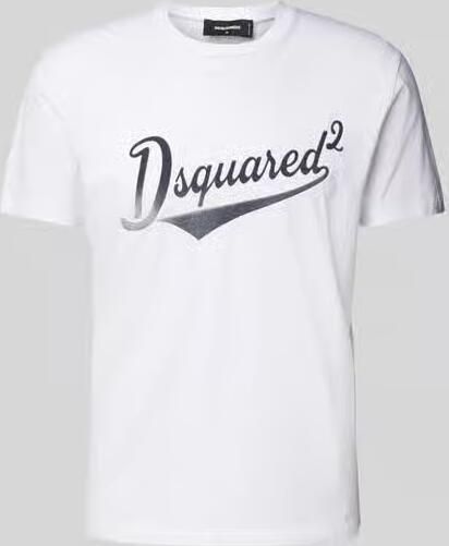 Dsquared2 Witte Katoenen Print Crew Neck T-shirt White Heren - Foto 7