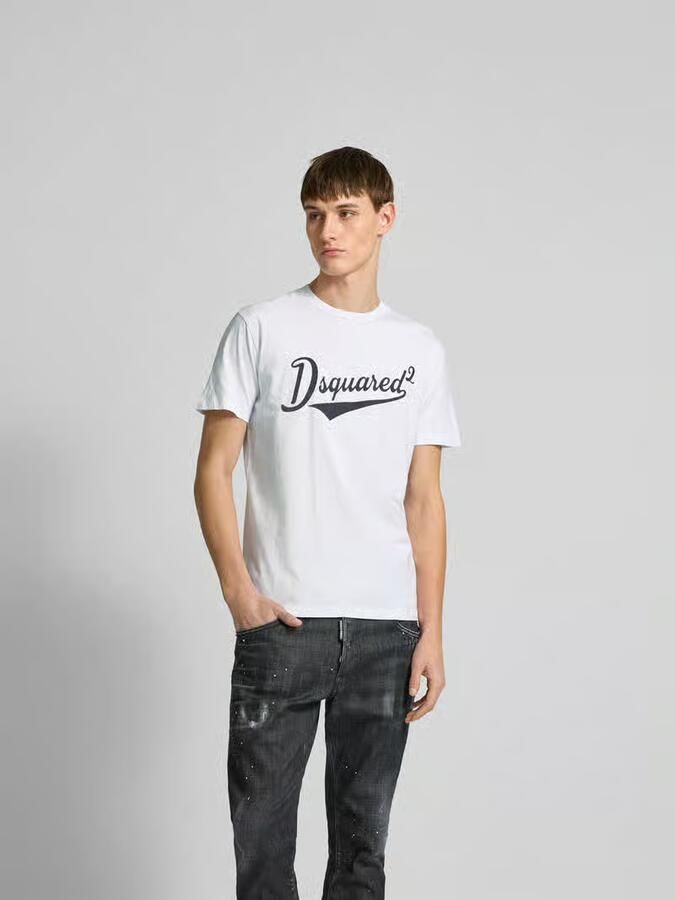 Dsquared2 Witte Katoenen Print Crew Neck T-shirt White Heren - Foto 5