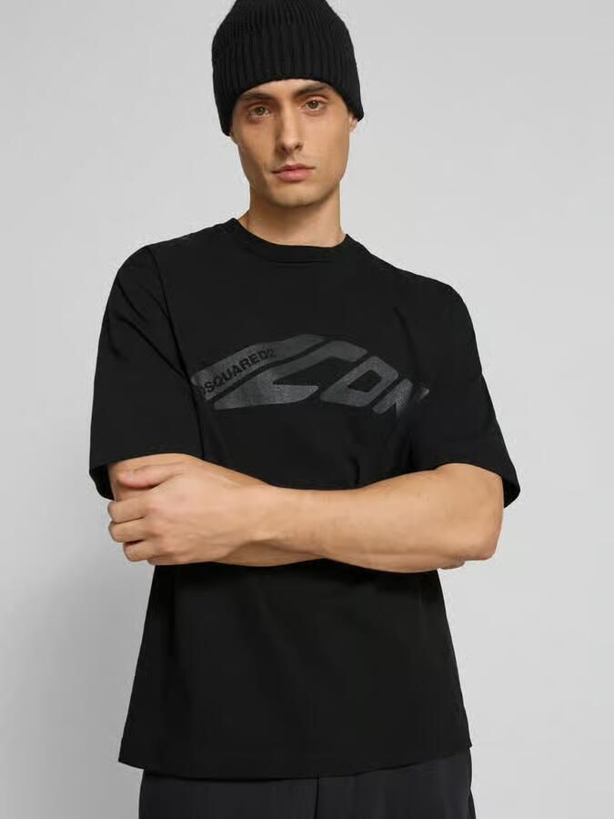 Dsquared2 Zwart Icon Motif Crew Neck T-shirt Black Heren - Foto 2