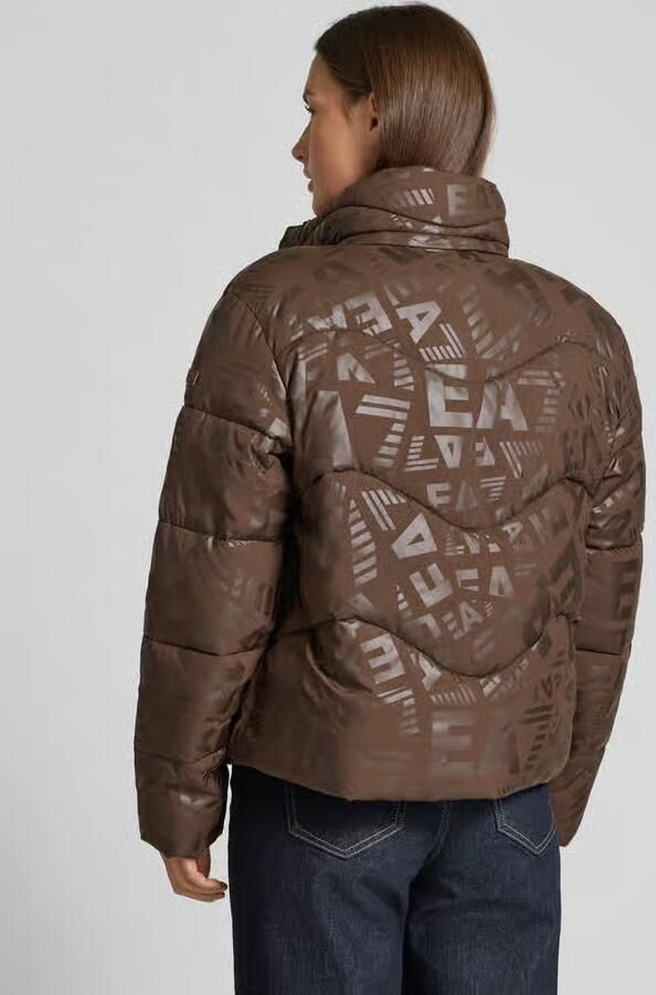 EA7 Emporio Armani Gewatteerd jack met logomotief en opstaande kraag