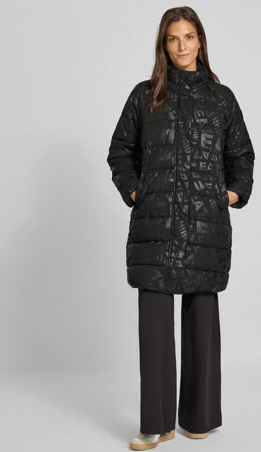 EA7 Emporio Armani Regular fit gewatteerde lange jas met all-over logoprint model 'Caban' - Foto 2