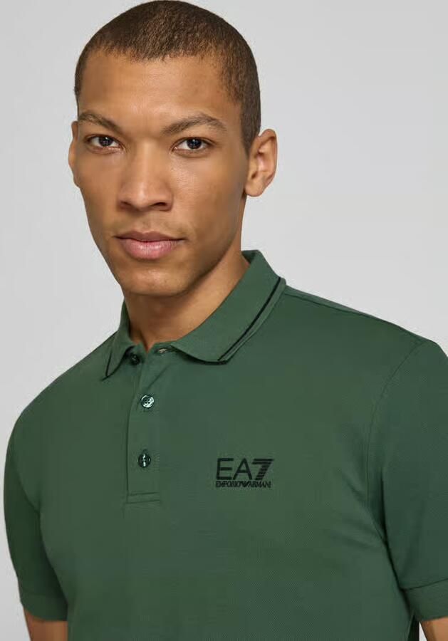EA7 Emporio Armani regular fit poloshirt met logo-print