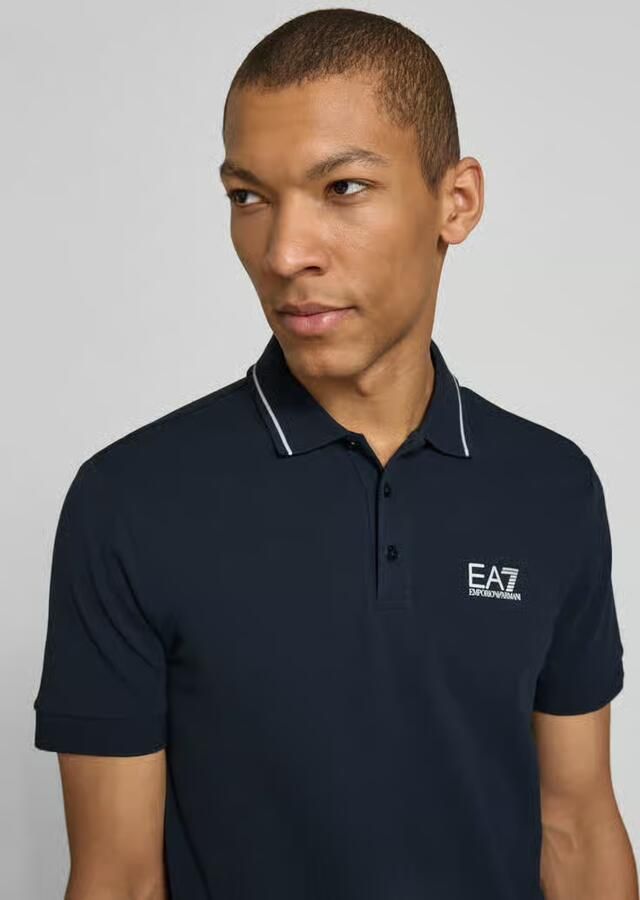 Emporio Armani EA7 Polo Shirt Korte Mouw Poloshirt met logo en versiering