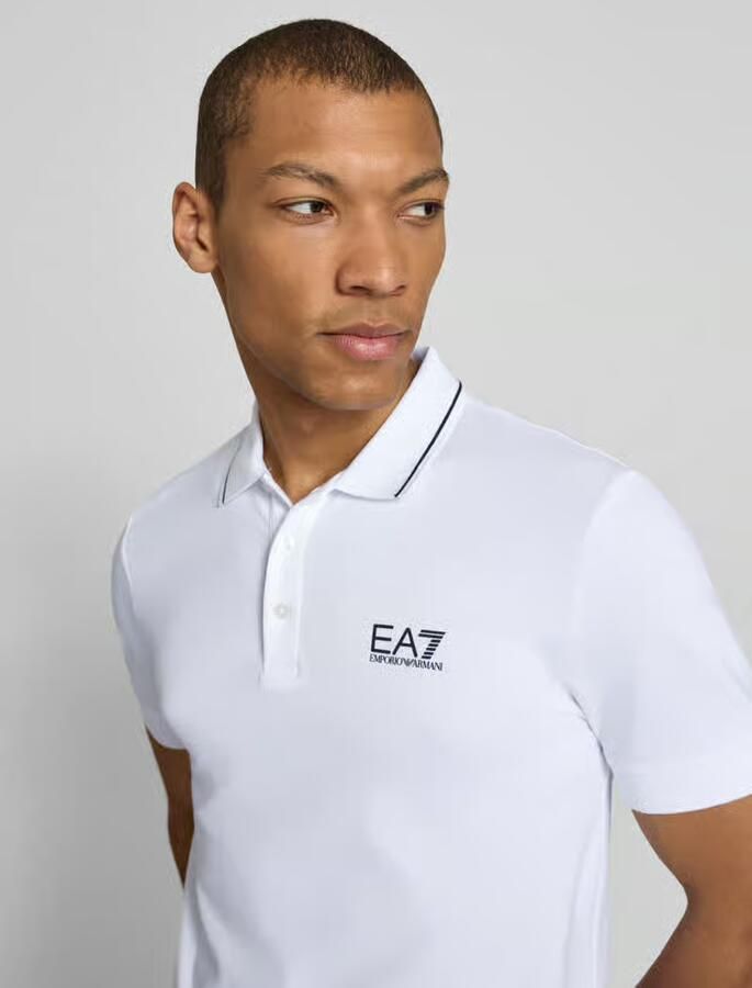 EA7 Emporio Armani Slim fit poloshirt met labelprint model 'TRAIN CORE' - Foto 2