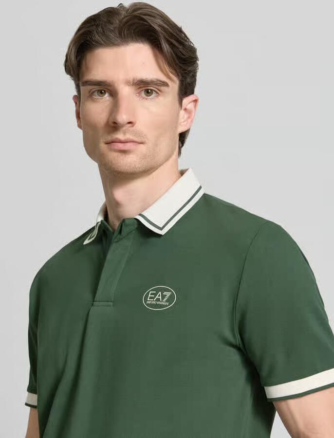 EA7 Emporio Armani regular fit poloshirt met logo-print