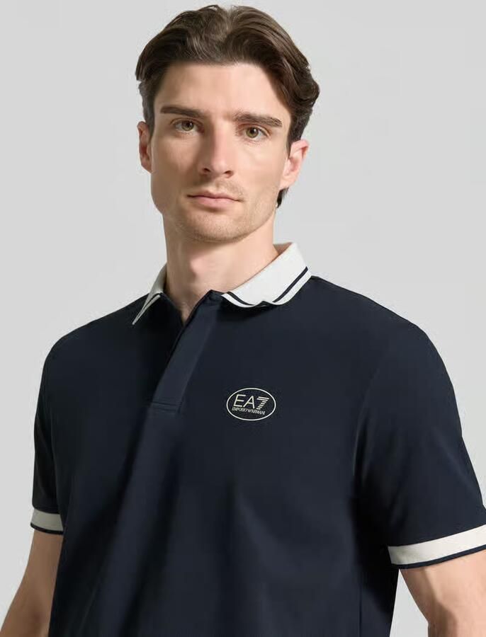 EA7 Emporio Armani regular fit poloshirt met logo-print