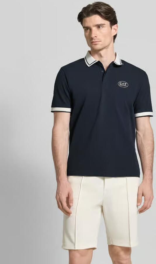 EA7 Emporio Armani regular fit poloshirt met logo-print