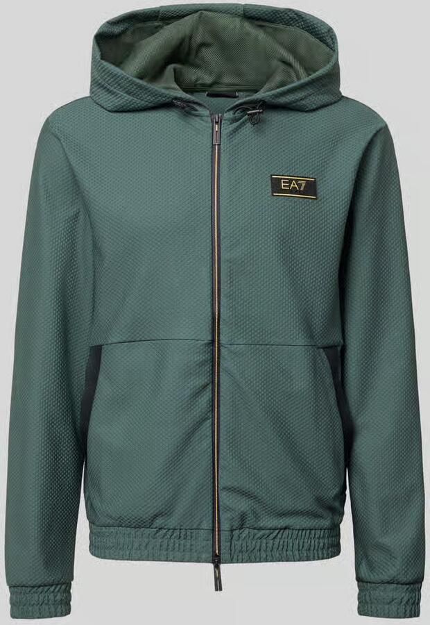 EA7 Emporio Armani Regular fit sweatjack met logopatch