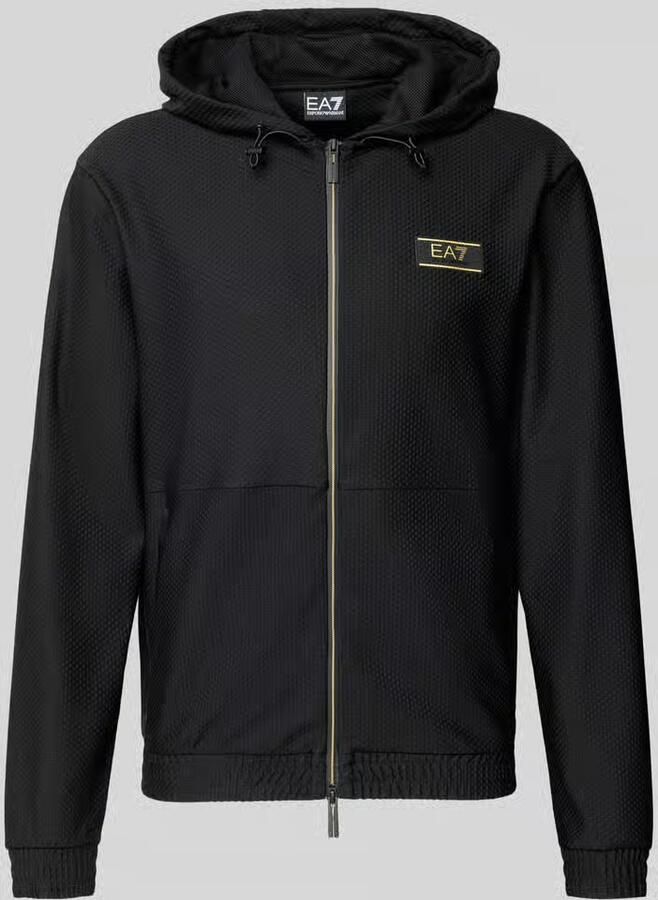 EA7 Emporio Armani Regular fit sweatjack met logopatch - Foto 3