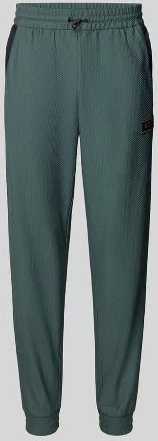 EA7 Emporio Armani Regular fit Sweatpants met Structuurpatroon