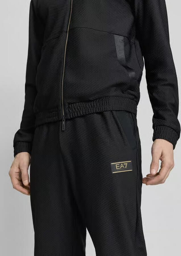 EA7 Emporio Armani Regular fit Sweatpants met Structuurpatroon