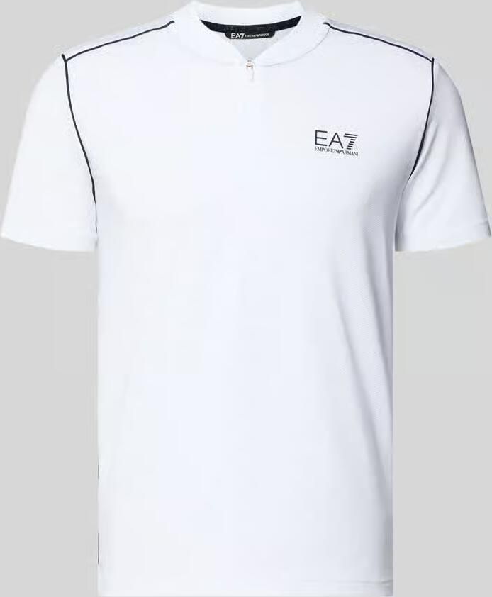 EA7 Emporio Armani Regular fit T-shirt met opstaande kraag