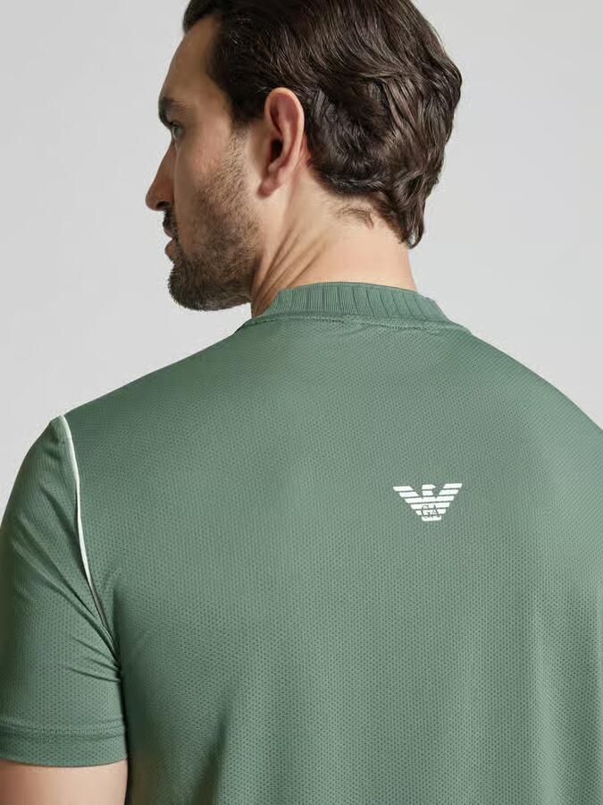 EA7 Emporio Armani Regular fit T-shirt met opstaande kraag