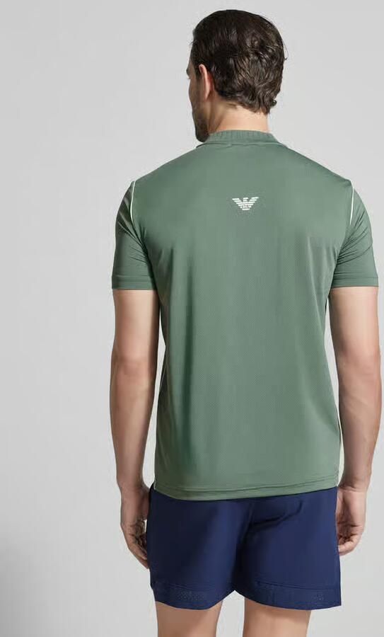 EA7 Emporio Armani Regular fit T-shirt met opstaande kraag - Foto 3