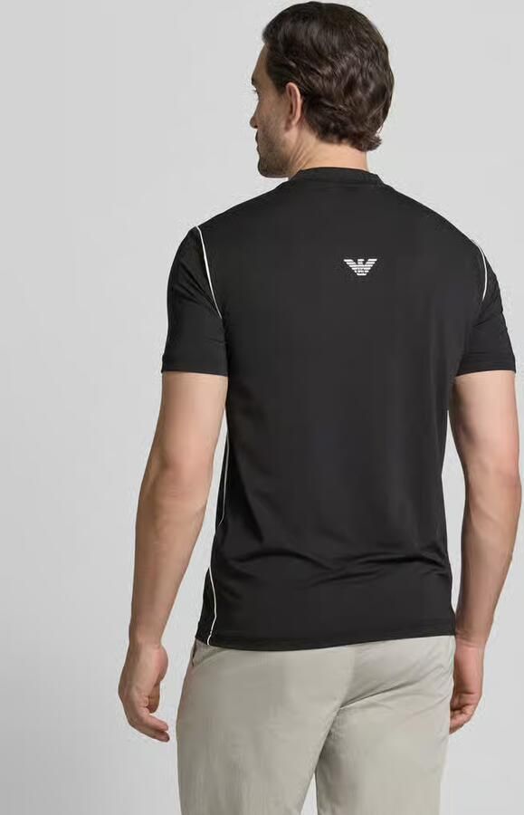 EA7 Emporio Armani Regular fit T-shirt met opstaande kraag - Foto 2