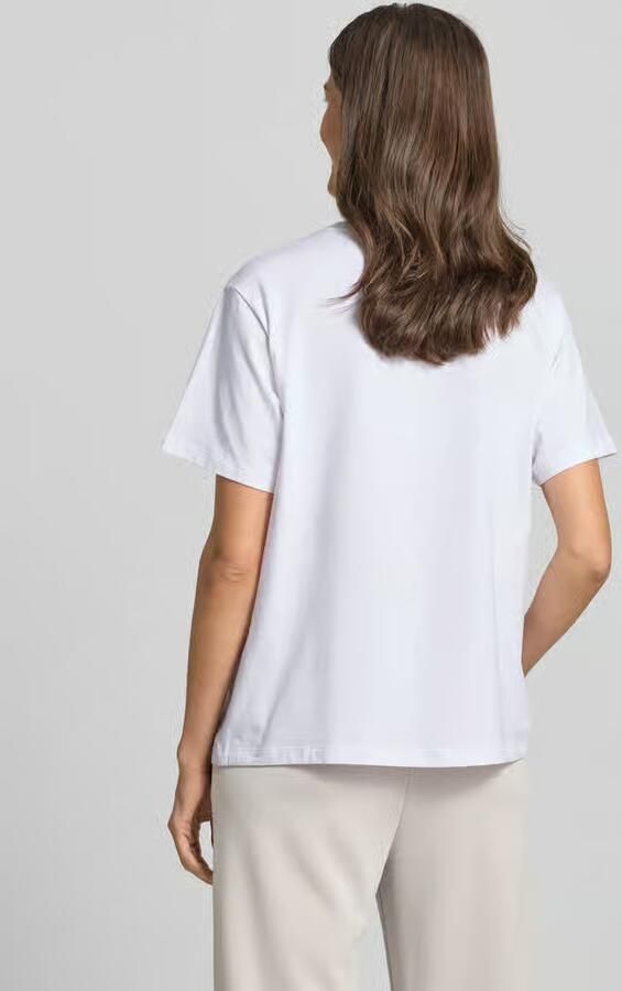 EA7 Emporio Armani Regular fit T-shirt van katoenmix met logo-applicatie