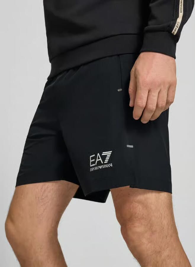 EA7 Emporio Armani Short met logo en elastische band