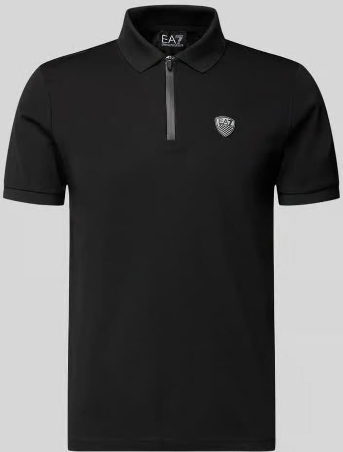 EA7 Emporio Armani Regular fit poloshirt met ritssluiting en labelpatch - Foto 2