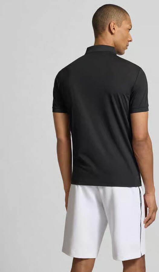 EA7 Emporio Armani Regular fit poloshirt met ritssluiting en labelpatch