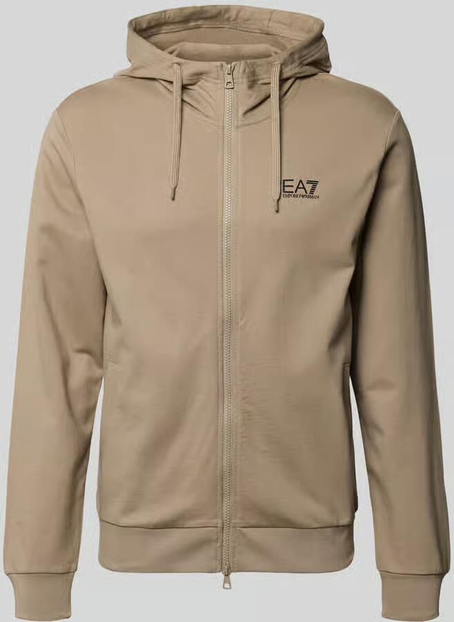 EA7 Emporio Armani Slim fit sweatjack met capuchon
