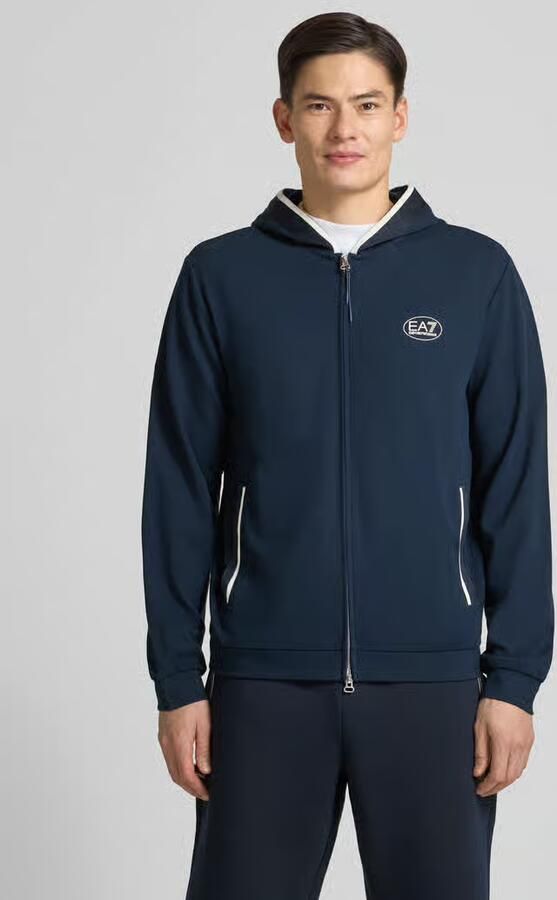 EA7 Emporio Armani Sweatjack met logo en tweewegsritssluiting - Foto 4