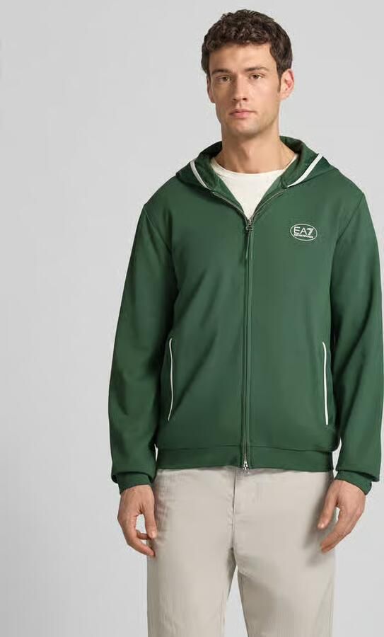 EA7 Emporio Armani Sweatjack met logo en tweewegsritssluiting - Foto 4