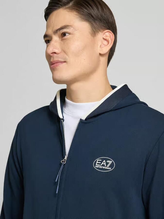 EA7 Emporio Armani Sweatjack met logo en tweewegsritssluiting - Foto 2