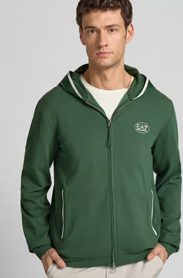 EA7 Emporio Armani Sweatjack met logo en tweewegsritssluiting - Foto 2