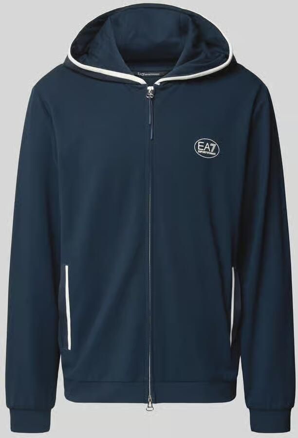 EA7 Emporio Armani Sweatjack met logo en tweewegsritssluiting
