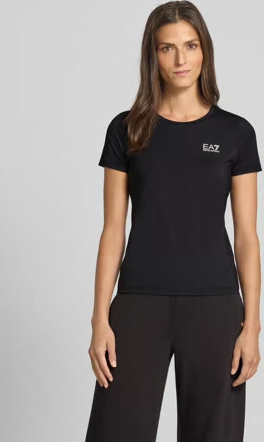 EA7 Emporio Armani T-shirt met labelprint en ronde hals - Foto 2